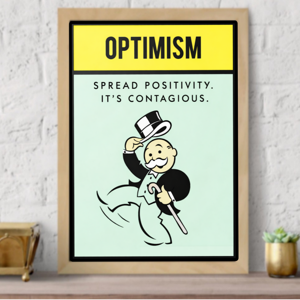 Optimism Spread Positivity Wall Art – Positive Mindset Laminated or Framed| Inspirational Office Decor
