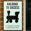 Railroad to Success Wall Art – Entrepreneur Motivation 13x19in Laminated or Framed| Business Mindset Decor