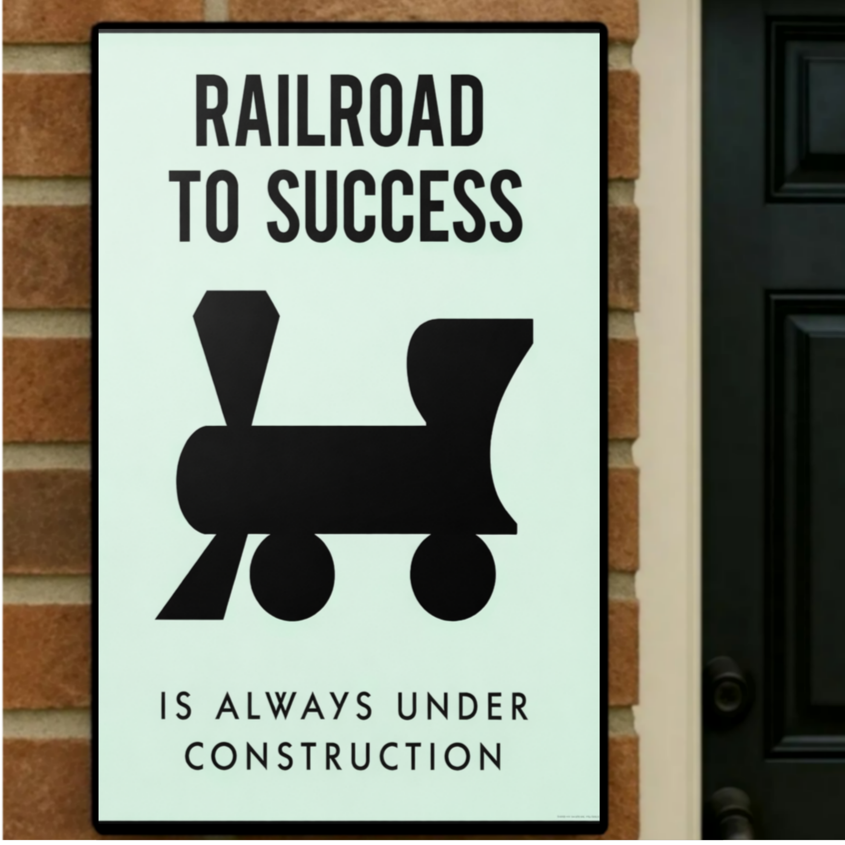 Railroad to Success Wall Art – Entrepreneur Motivation 13x19in Laminated or Framed| Business Mindset Decor