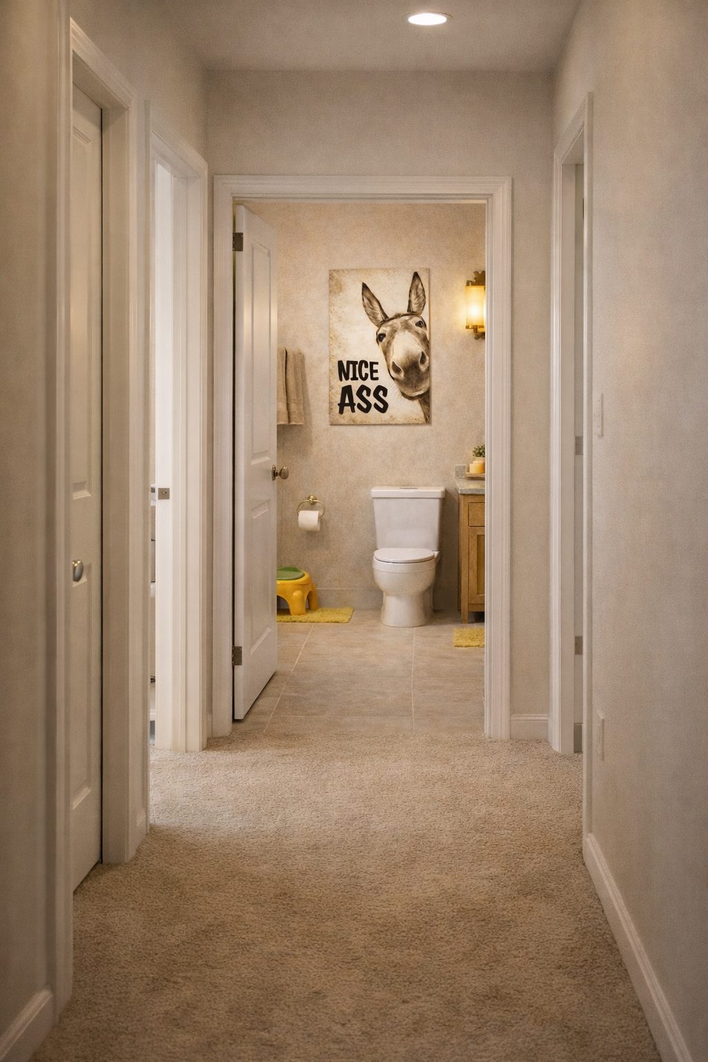 Funny Donkey Sign Nice Ass Humor Wall Art 13x19 Laminated Funny Animal Poster Rustic Home Decor