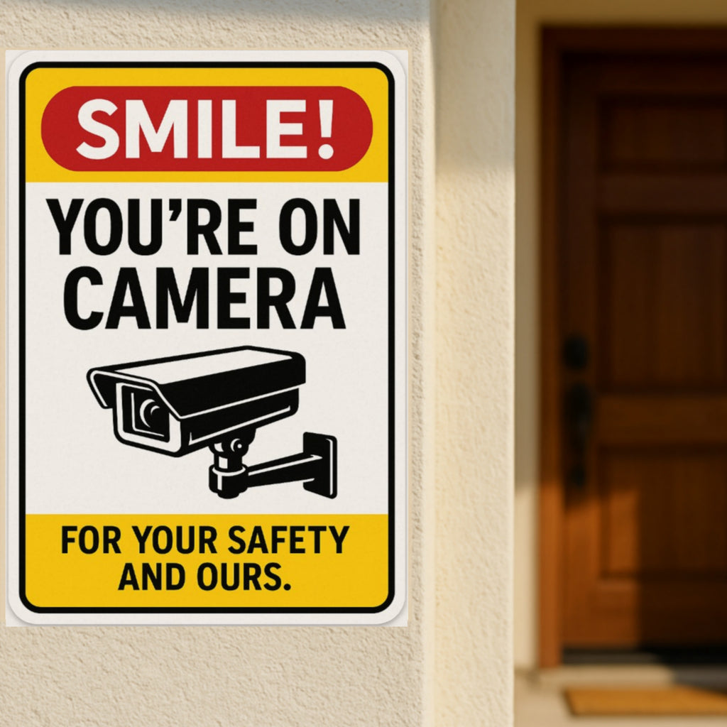 Smile You’re On Camera Security Sign – Home Surveillance Warning Sign | Security Camera Notice