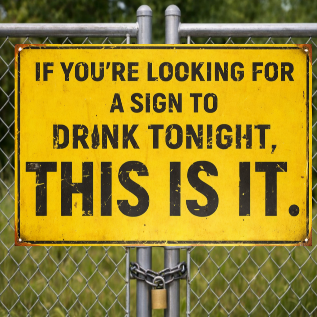 Funny Party Sign – “If You’re Looking for a Sign to Drink Tonight, This Is It” | Bar Decor Wall Art (13x19)