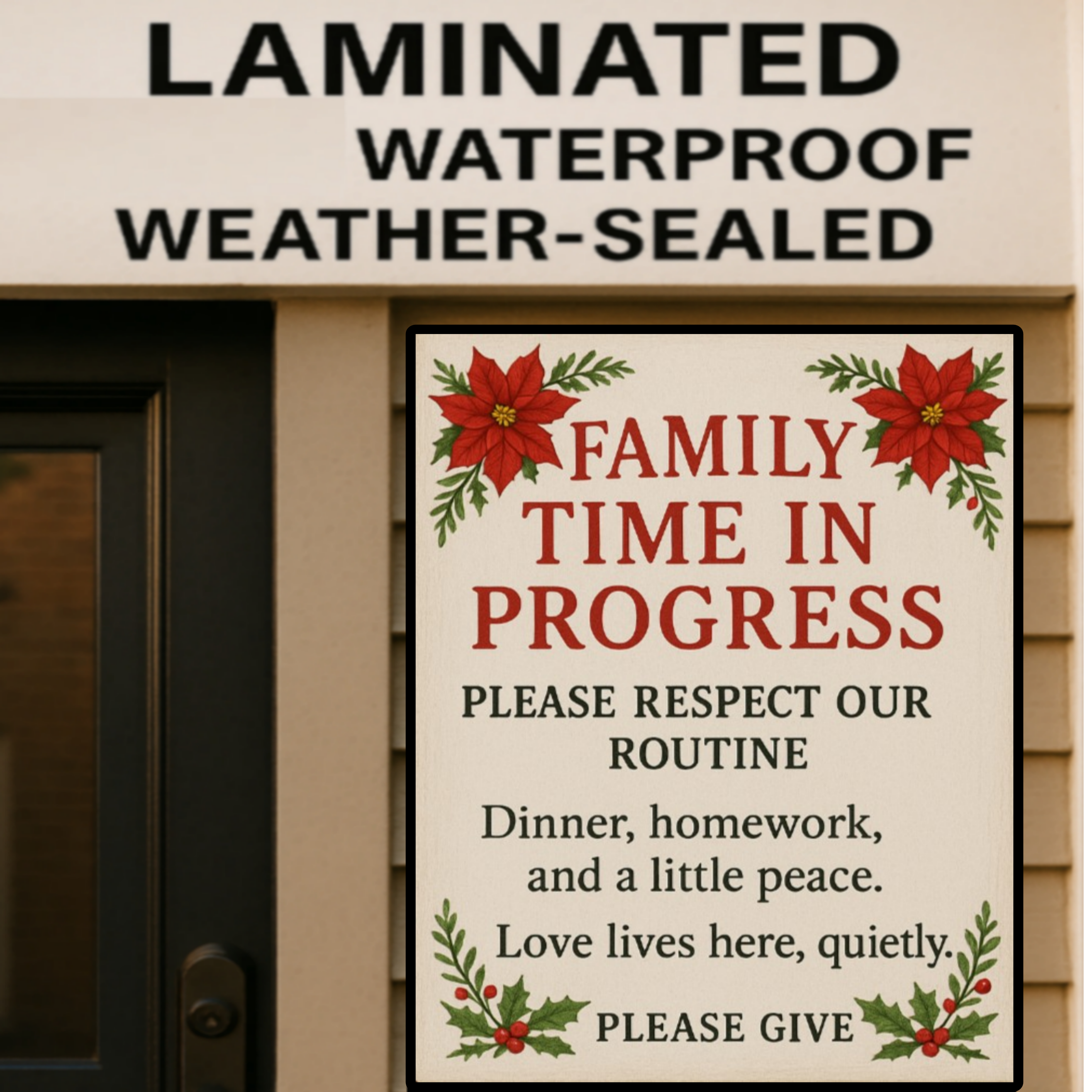 Quiet Home Zone Privacy Sign – Please Respect Our Privacy Door Sign | Home Warning Decor 13x19in Laminated Print