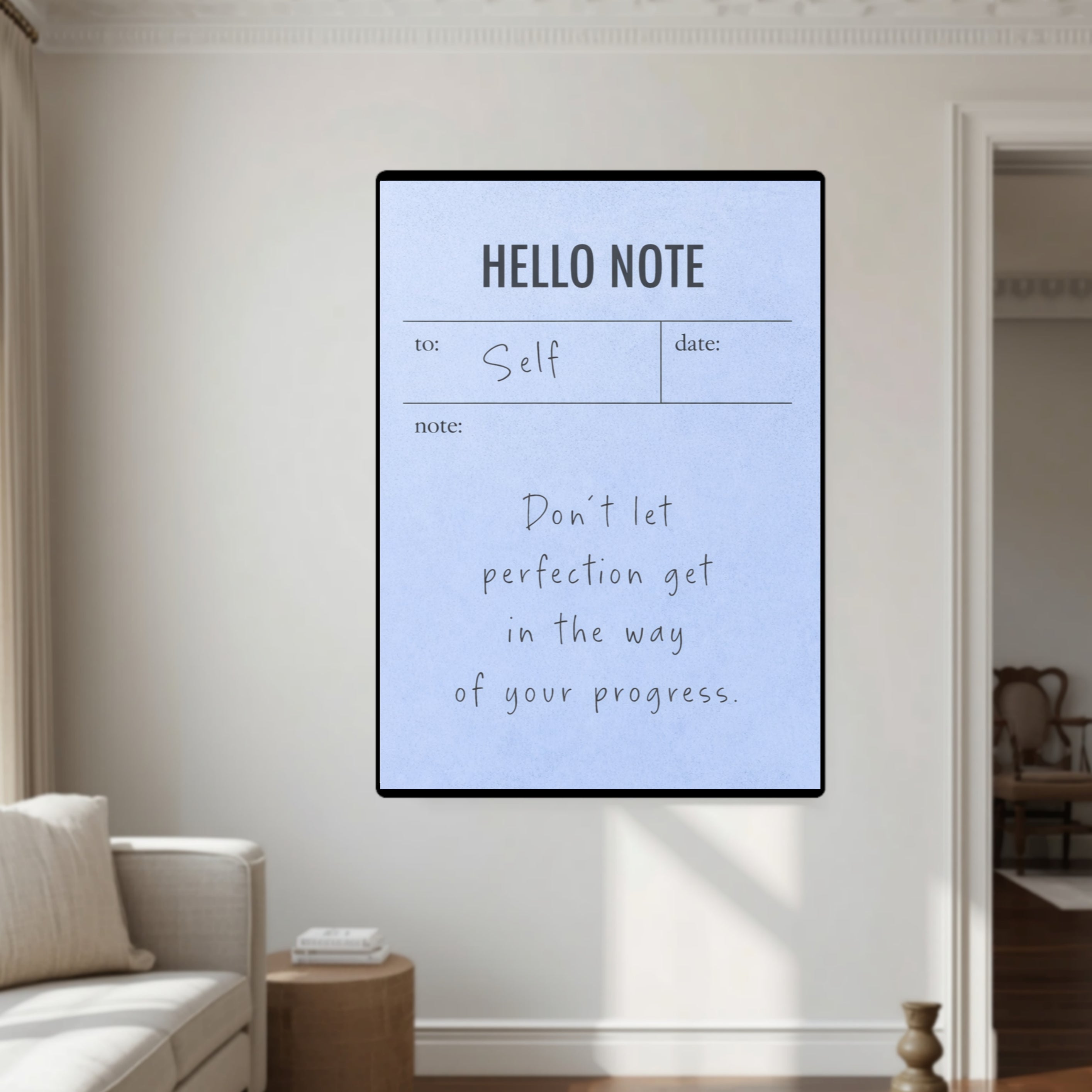 Don’t Let Perfection Stop Progress Wall Art – Motivational Quote Laminated Print| Productivity Office Decor