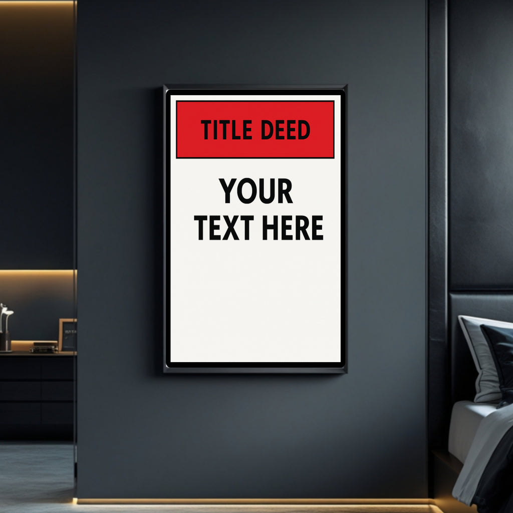 Custom Title Deed Sign Personalized Warning Sign Property Sign 13x19 Laminated Custom Text Sign Home Security Decor