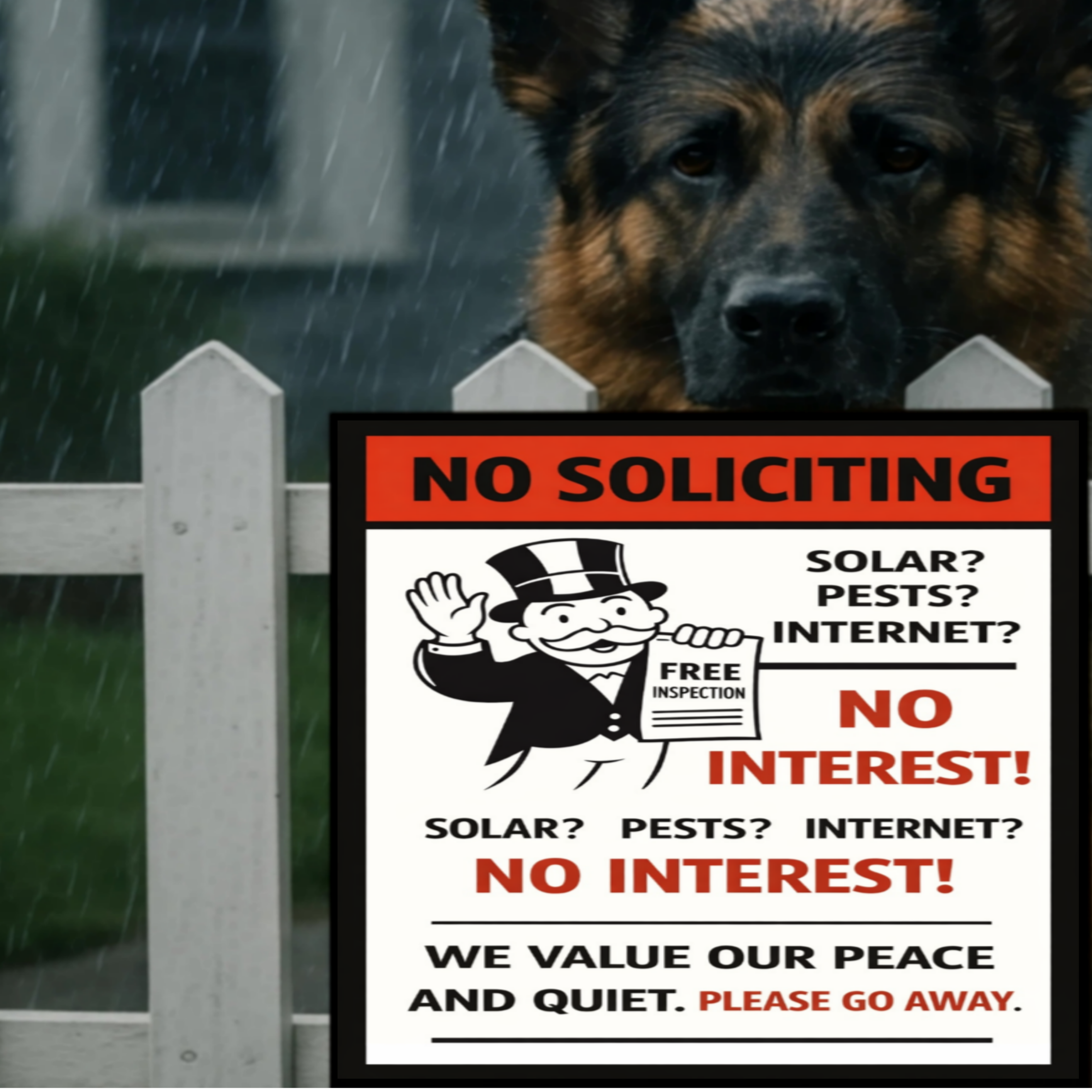 No Soliciting Sign No Interest We Value Our Peace And Quiet 13x19 Laminated Door Sign Funny No Salesmen Sign Home Decor
