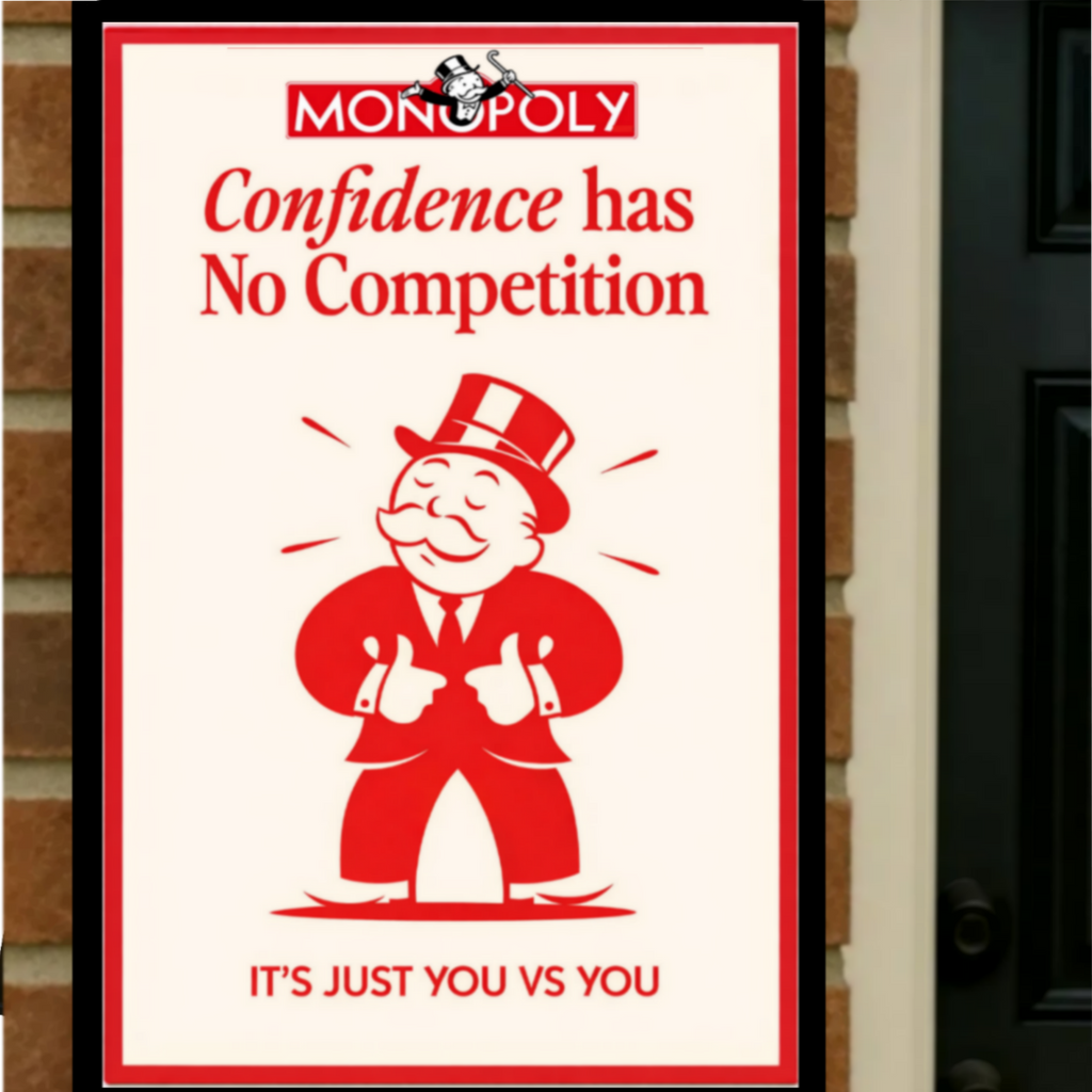 Confidence Has No Competition Poster – 13x19 Laminated Motivational Wall Art – Self Confidence Decor