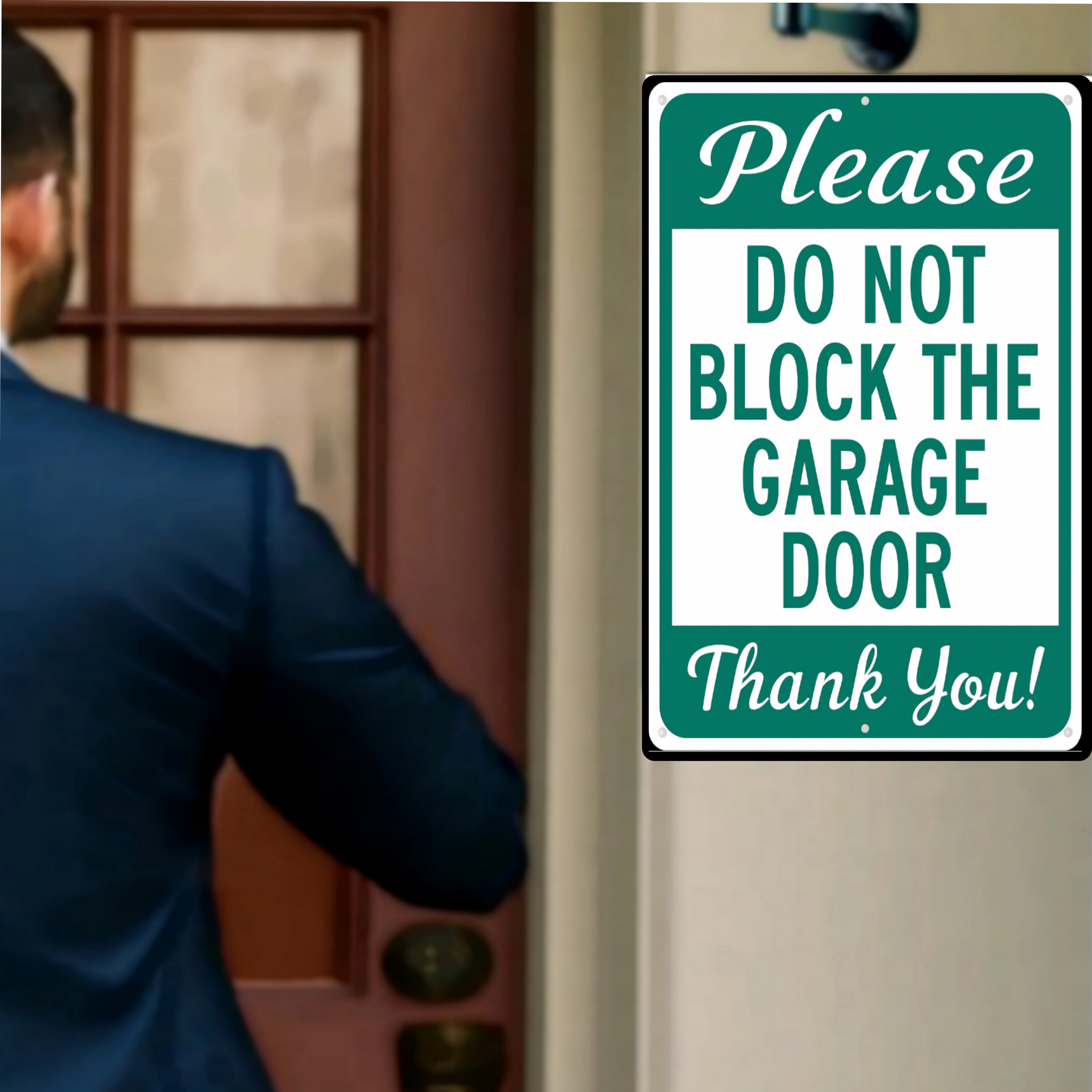 Please Do Not Block the Garage Door Sign – Parking Warning Sign | Home Driveway Notice