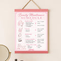 Personalized Beauty Maintenance Schedule Sign | Pink Self Care Wall Decor | Custom Beauty Routine Poster | Girly Bathroom Decor | Laminated Print