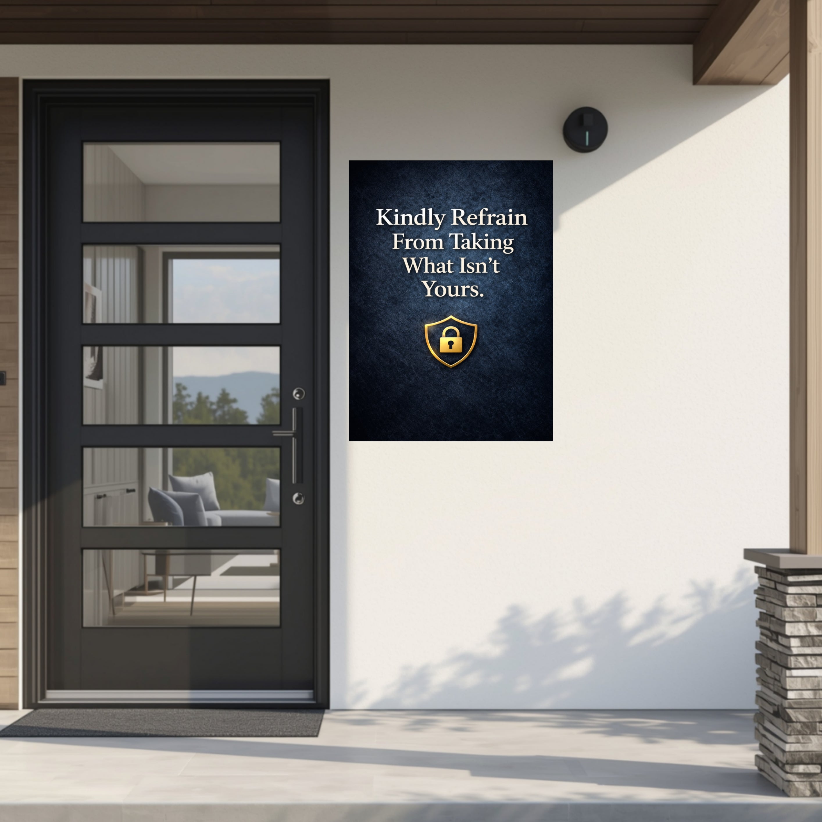 No Trespassing Theft Warning Sign 13x19 Laminated Kindly Refrain From Taking What Isn’t Yours Elegant Security Sign