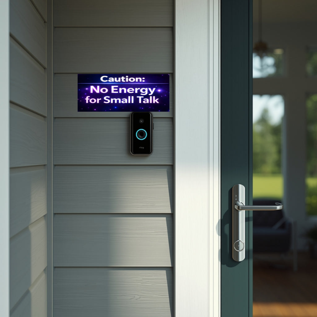 Caution No Energy For Small Talk Sign Funny Introvert Door Sign Modern Home Decor Statement Piece 5x9in