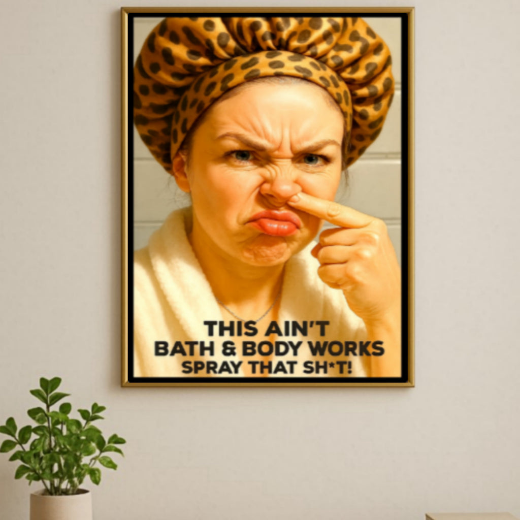 Funny Bathroom Sign Spray That Sh*t Bathroom Humor Wall Art 13x19 Laminated Restroom Decor Bold Funny Toilet Sign Home Decor