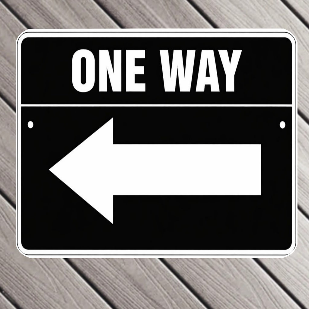 One Way Left Arrow Sign 12x12 – Directional Traffic Sign, Driveway Garage Business Sign, Laminated Aluminum Backing Weather Resistant