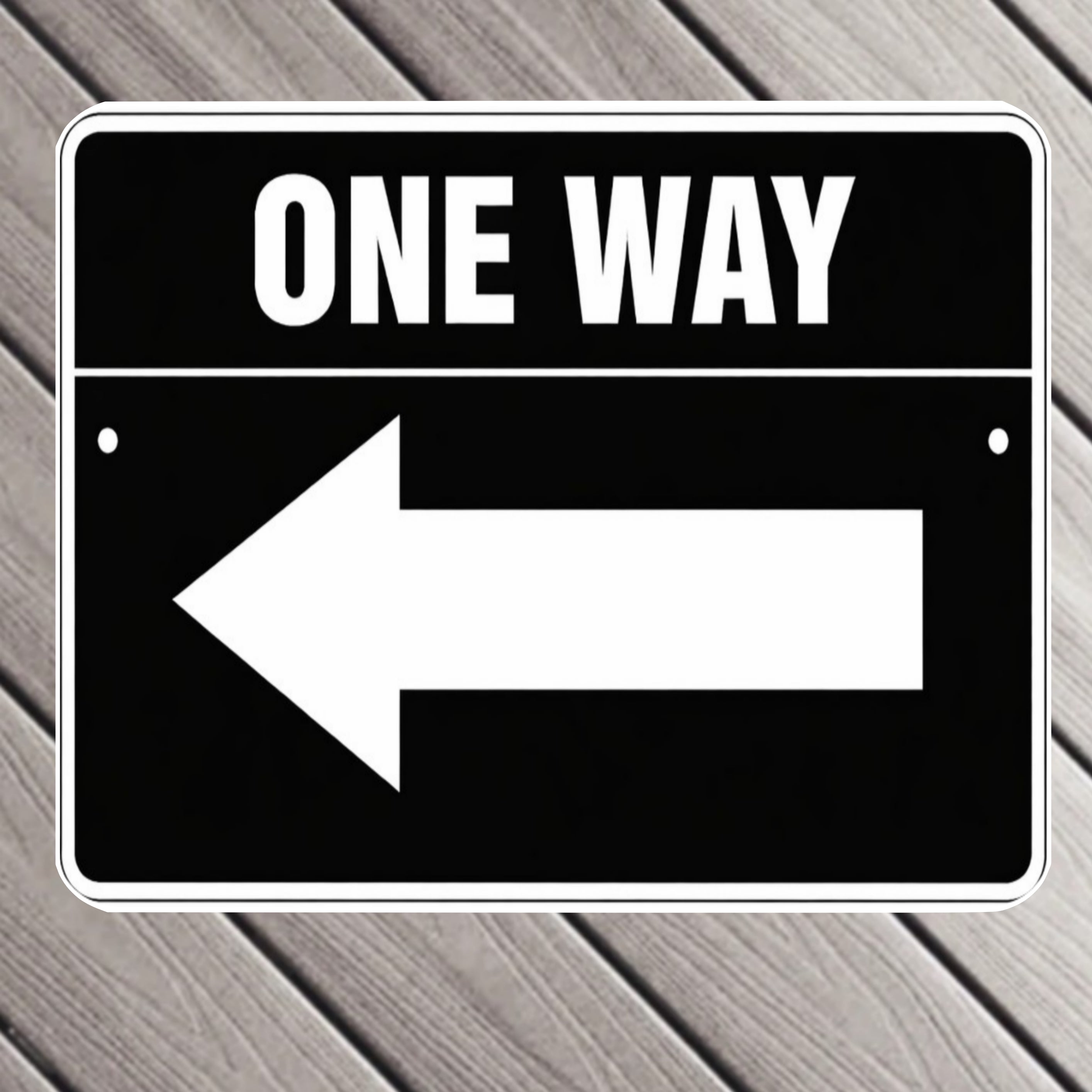 One Way Left Arrow Sign 12x12 – Directional Traffic Sign, Driveway Garage Business Sign, Laminated Aluminum Backing Weather Resistant