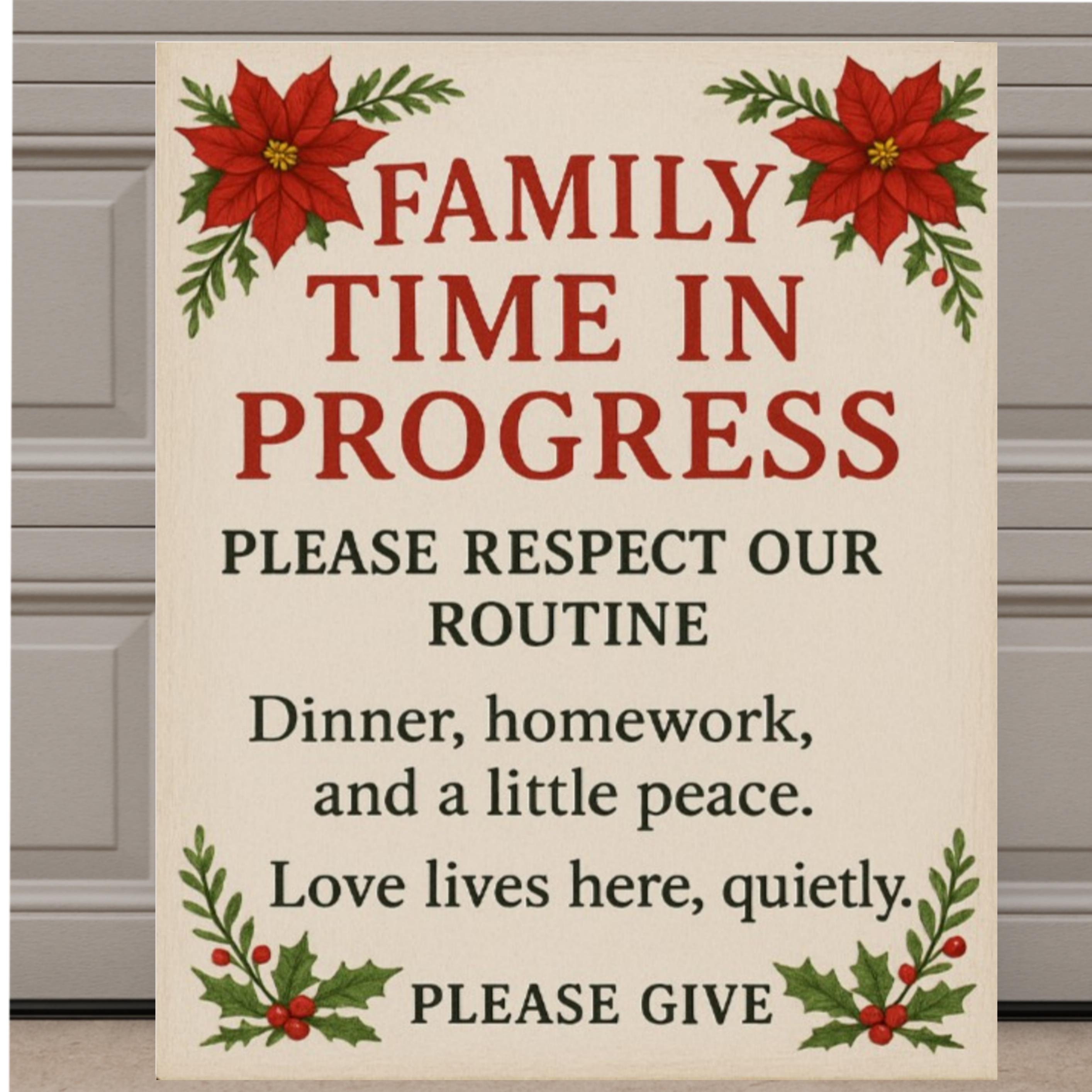 Quiet Home Zone Privacy Sign – Please Respect Our Privacy Door Sign | Home Warning Decor 13x19in Laminated Print