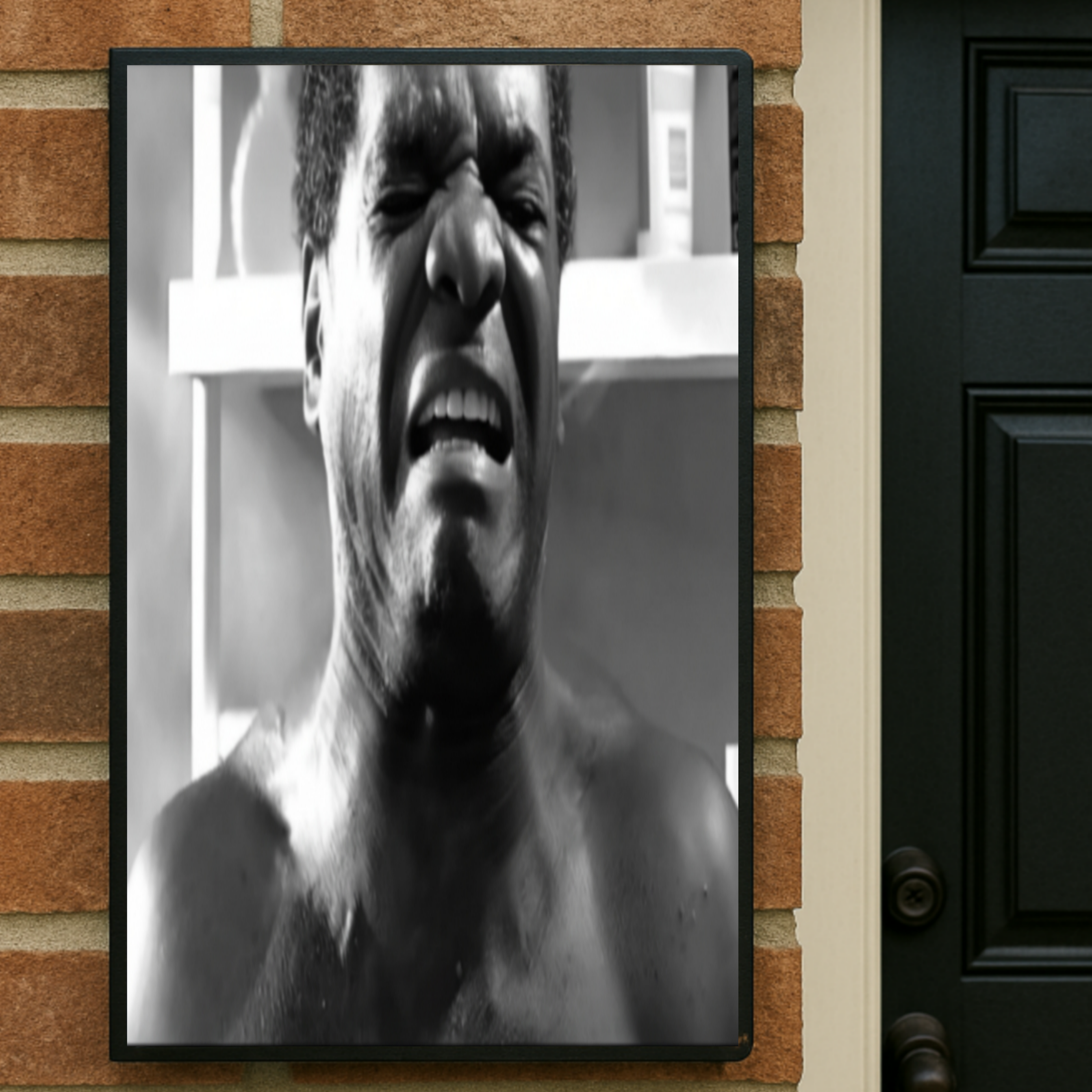 Friday Movie Inspired Wall Art – Pops & Craig Classic Scene Print | Funny Urban Nostalgia Decor | Black & White Framed Poster