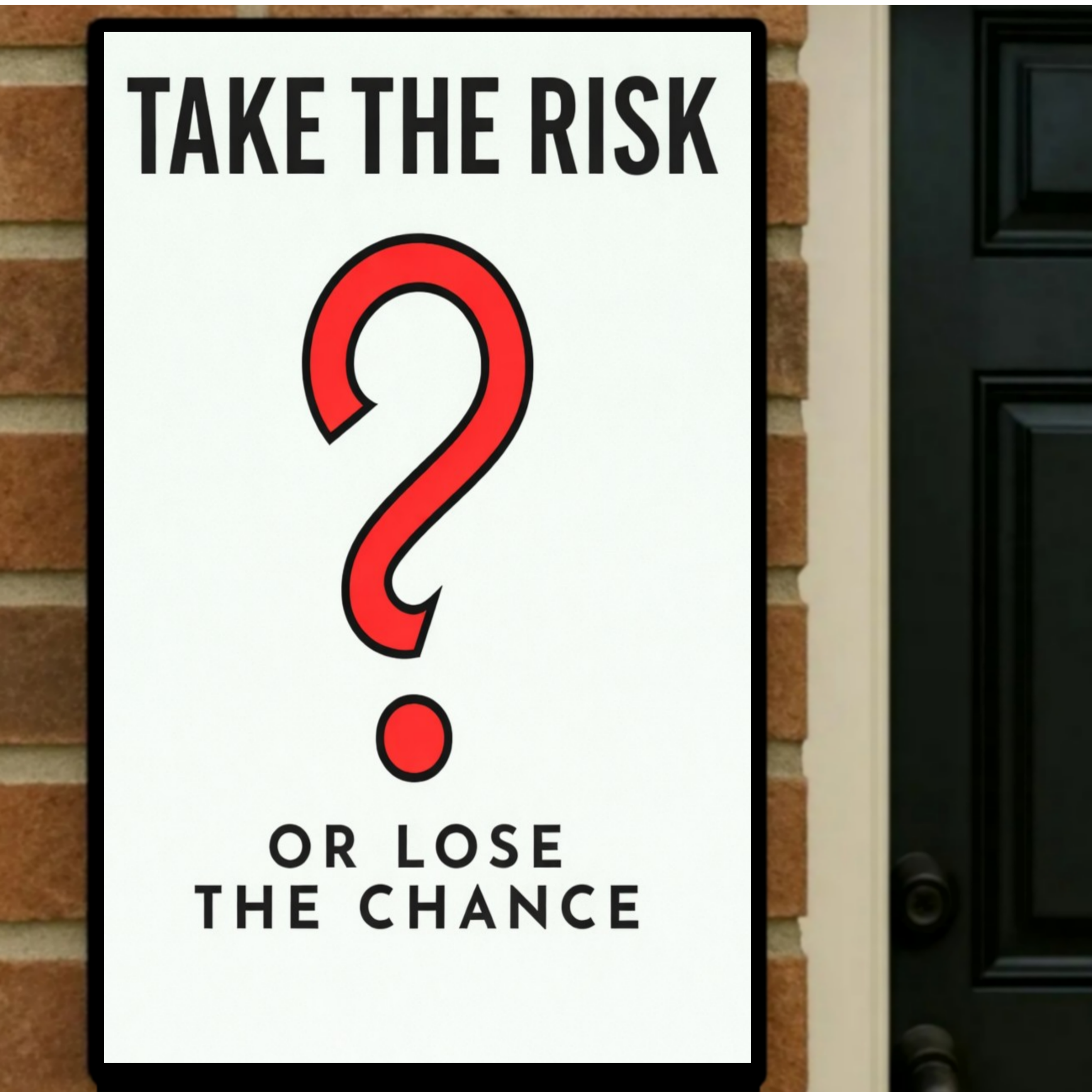 Take the Risk or Lose the Chance Monopoly – Motivational Success Wall Art 13x19in Laminated or Framed