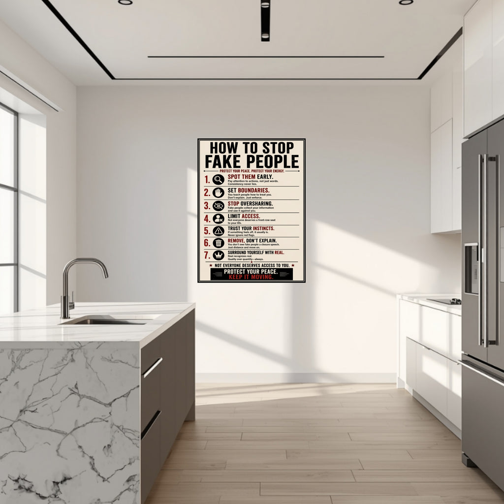 How To Stop Fake People Sign 13x19 Laminated Motivational Poster Protect Your Peace Wall Art Self Growth Mindset Sign