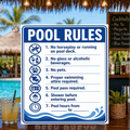 Pool Rules Sign | 13x19 Laminated Custom Pool Safety Sign | Backyard Pool Decor for Airbnb, HOA & Home