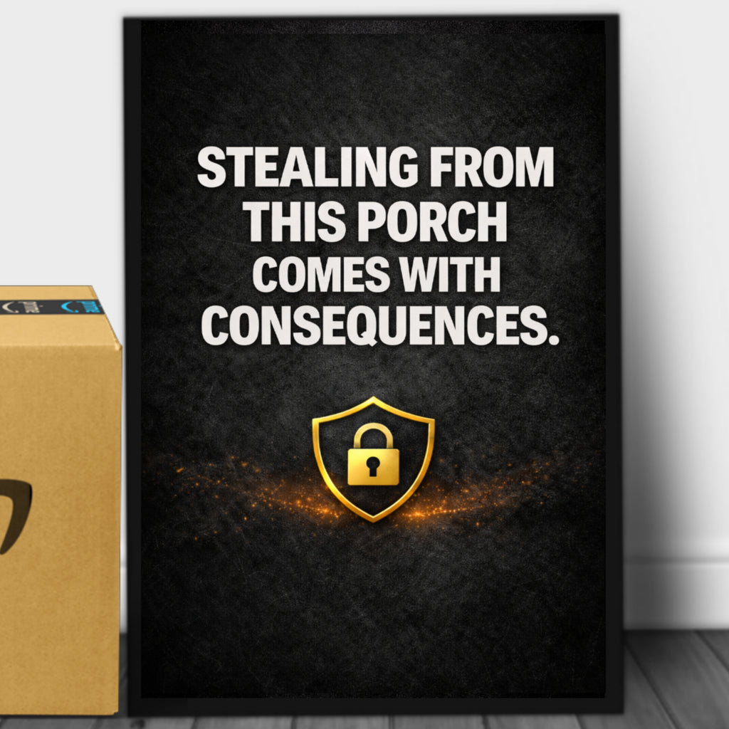 Porch Pirate Warning Sign 13x19 Laminated Outdoor Sign Stealing From This Porch Comes With Consequences Security Sign
