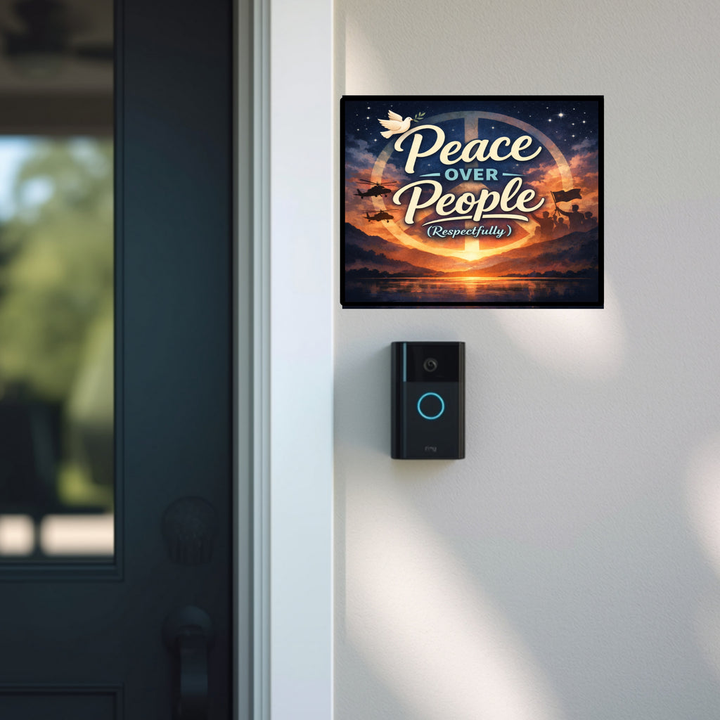 Peace Over People Wall Art (Respectfully) – Motivational Statement Decor | Aluminum Backing Sign