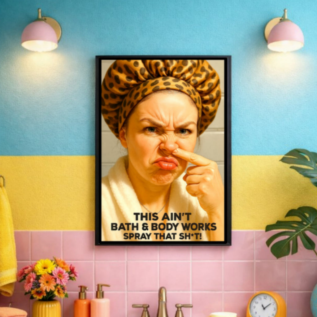 Funny Bathroom Sign Spray That Sh*t Bathroom Humor Wall Art 13x19 Laminated Restroom Decor Bold Funny Toilet Sign Home Decor