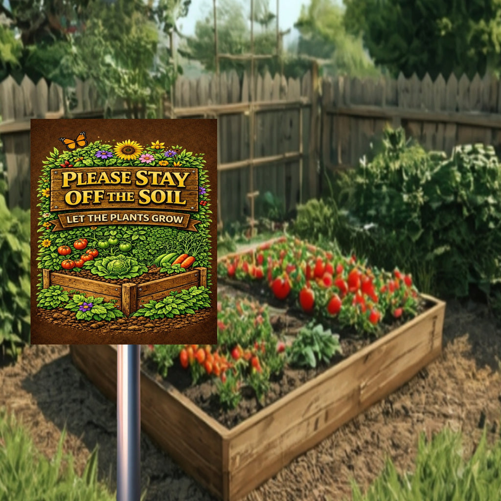 Stay Off The Soil Garden Sign Protect Plants Yard Sign 13x19 Laminated Outdoor Garden Decor Vegetable Garden Warning