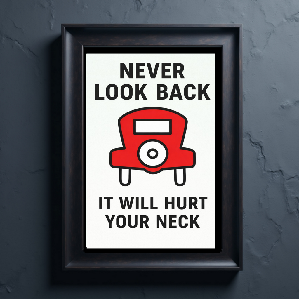 Never Look Back Motivational Monopoly Print – Success Mindset Wall Art 13x19in Laminated or Framed