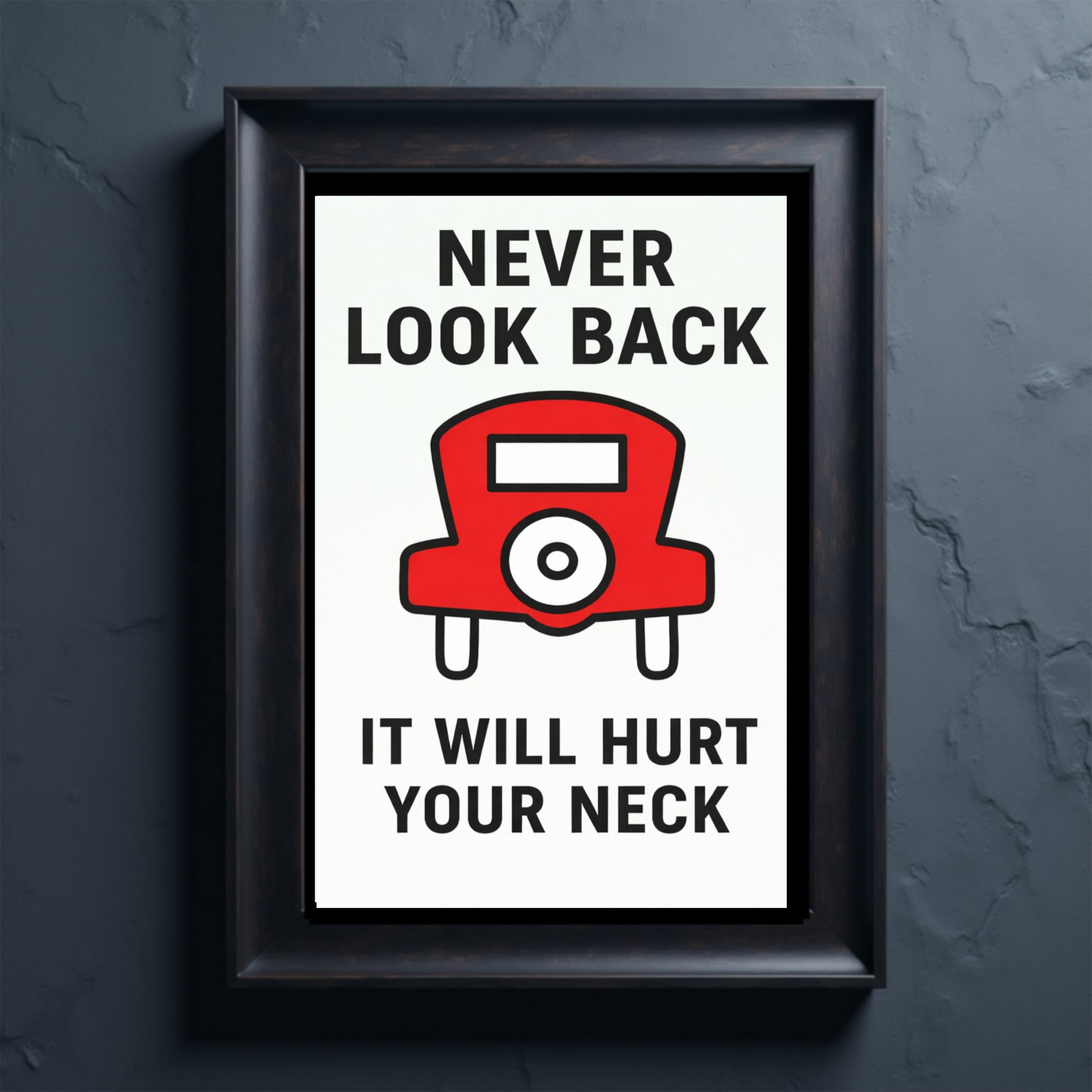 Never Look Back Motivational Monopoly Print – Success Mindset Wall Art 13x19in Laminated or Framed