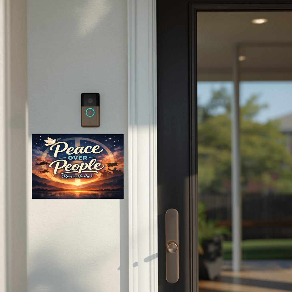 Peace Over People Wall Art (Respectfully) – Motivational Statement Decor | Aluminum Backing Sign