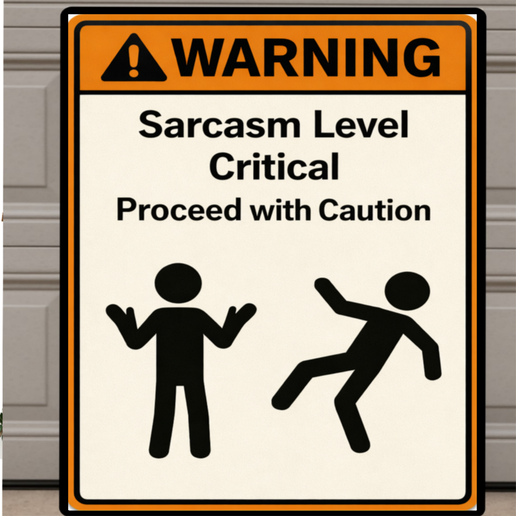 Sarcasm Level Critical Funny Warning Sign 13x19 Laminated Print Humor Wall Art Office Decor Gift for Coworkers Sarcastic Personality Sign