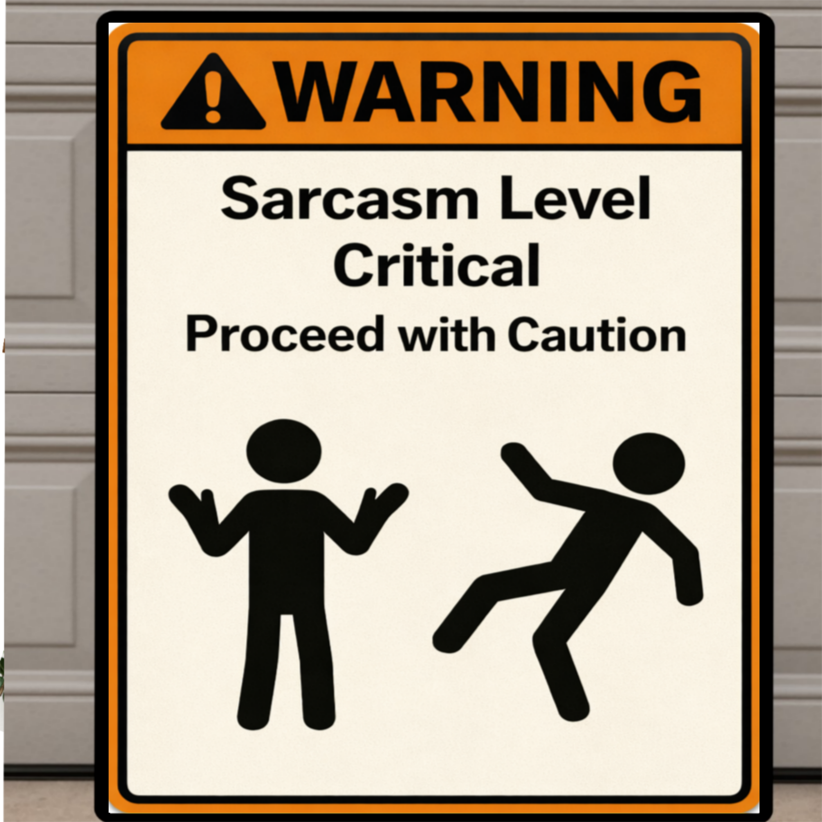 Sarcasm Level Critical Funny Warning Sign 13x19 Laminated Print Humor Wall Art Office Decor Gift for Coworkers Sarcastic Personality Sign