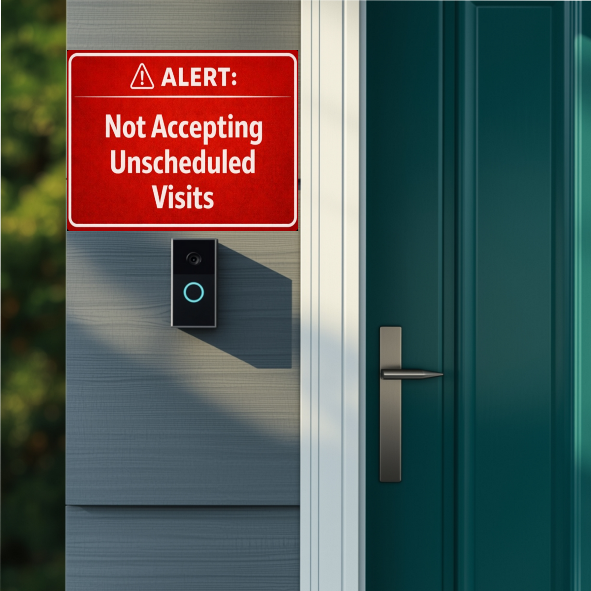 Alert Not Accepting Unscheduled Visits Sign Funny No Soliciting Door Sign Home Privacy Decor