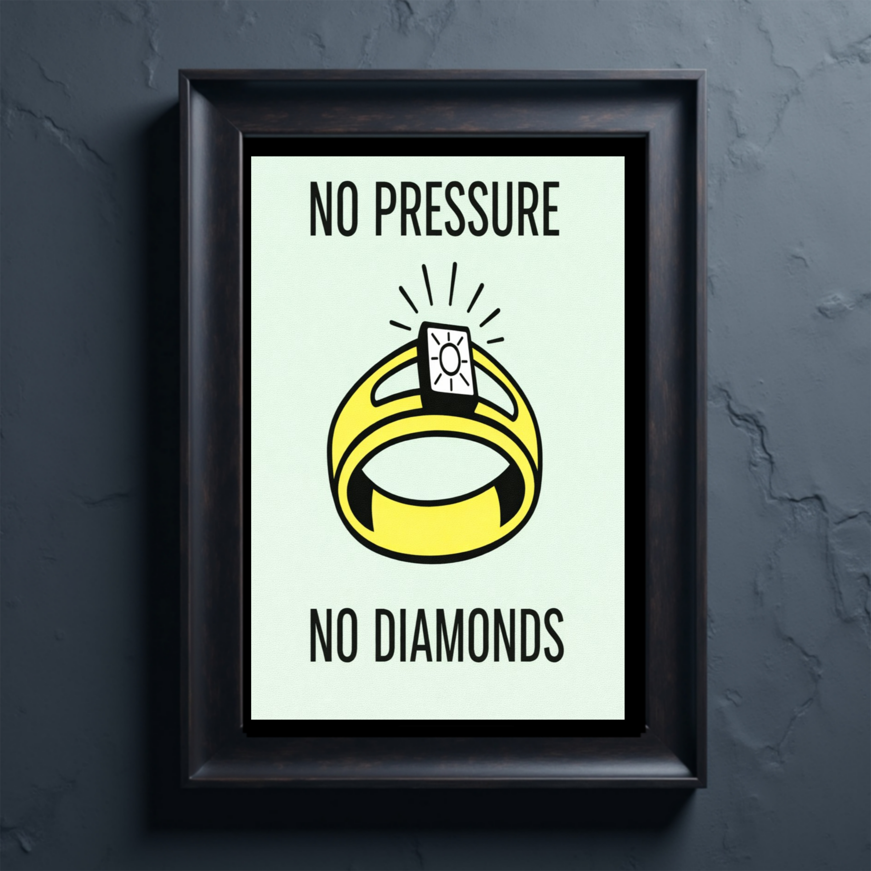 No Pressure No Diamonds Motivational Poster – Hard Work Success Wall Art 13x19in Laminated or Framed