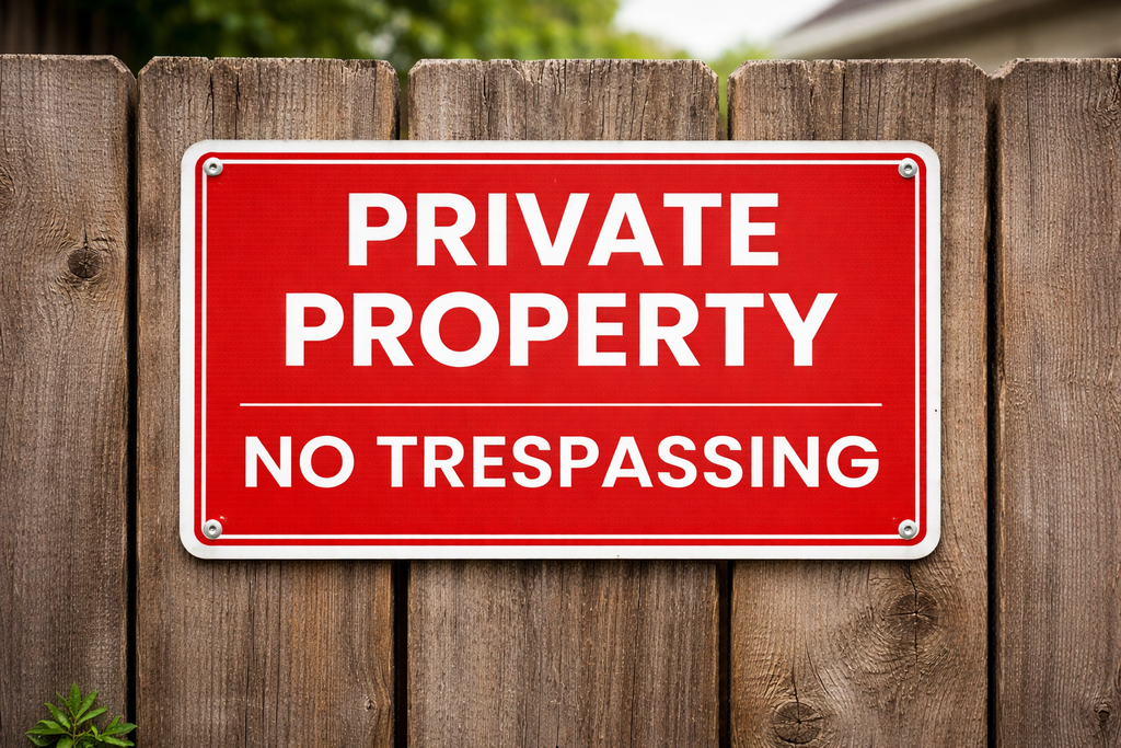 Private Property No Trespassing Signs – Multi-Color Set | Durable Outdoor Warning Signs (6x9