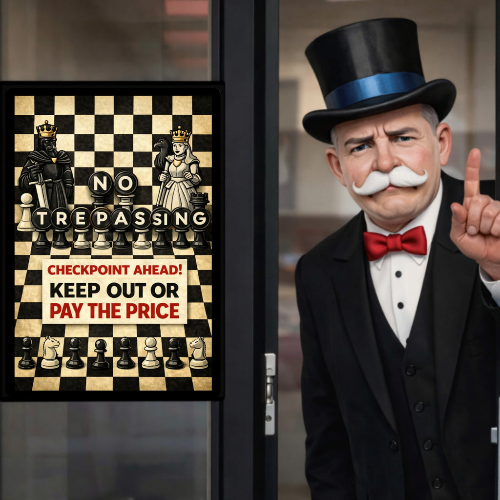 No Trespassing Chess Sign Keep Out Or Pay The Price 13x19 Laminated Warning Sign Unique Strategy Design Home Security Decor