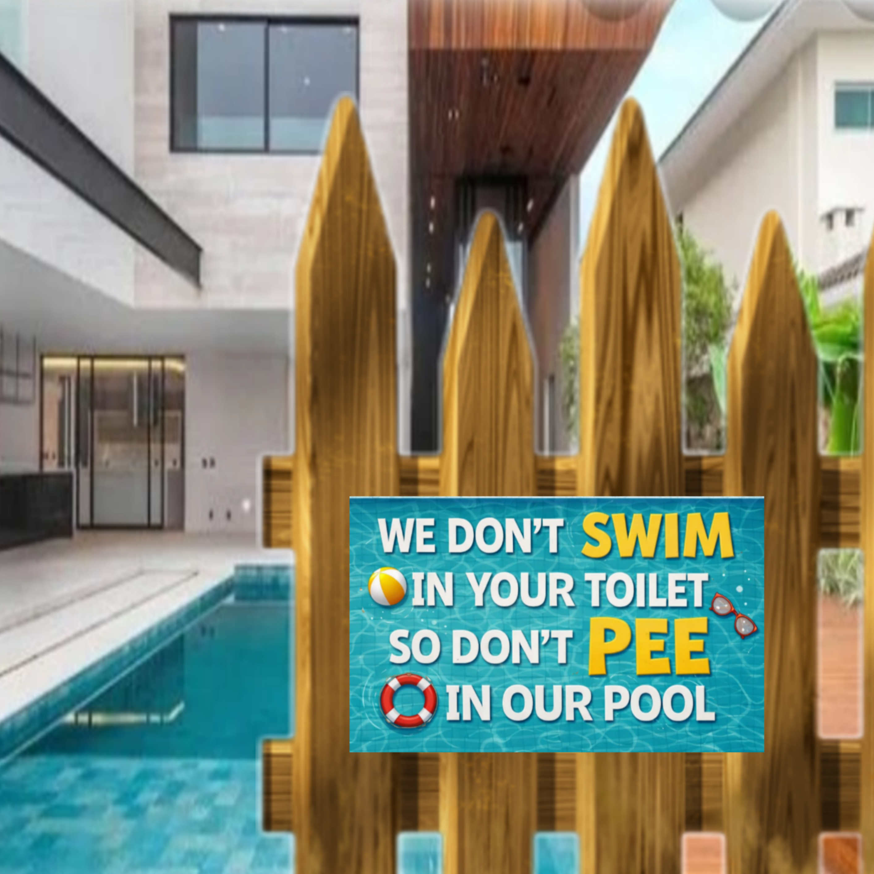 Funny Pool Sign Don’t Pee In Pool Humor Pool Rules Sign 13x19 Laminated Backyard Pool Decor Summer Sign