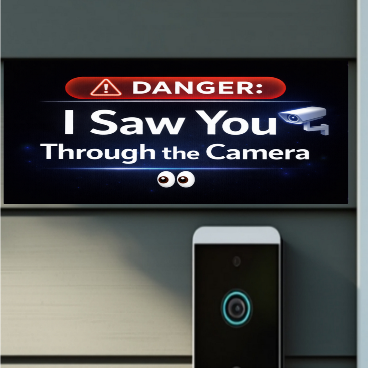 Security Camera Warning Sign I Saw You Through The Camera Modern Door Sign Home Protection Decor