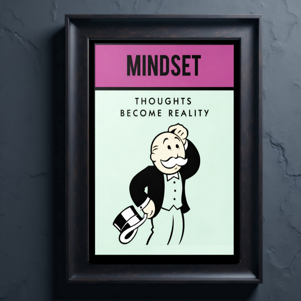 Mindset Wall Art Thoughts Become Reality Motivational Poster 13x19 Laminated Success Mindset Decor Inspirational Office Wall Art