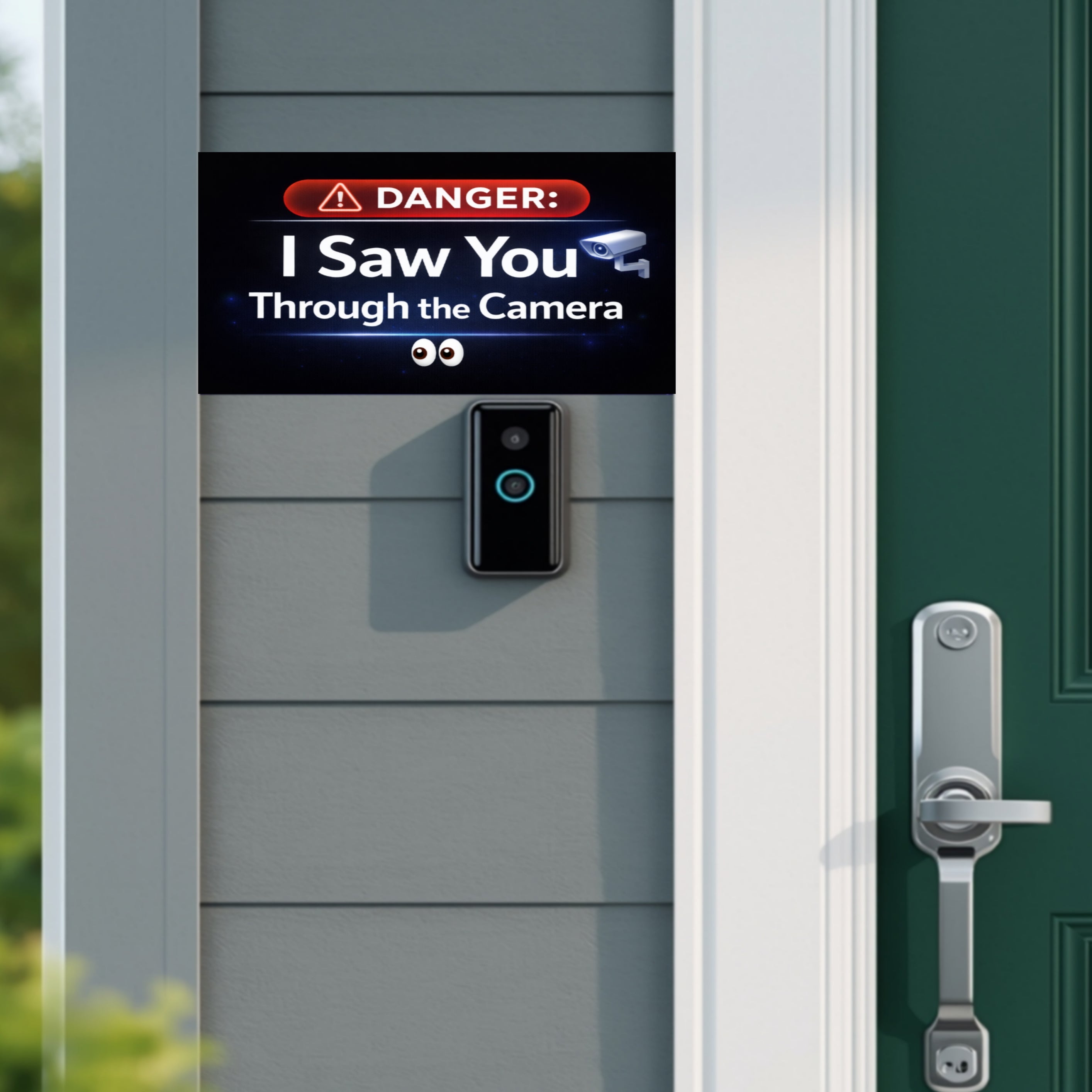 Security Camera Warning Sign I Saw You Through The Camera Modern Door Sign Home Protection Decor