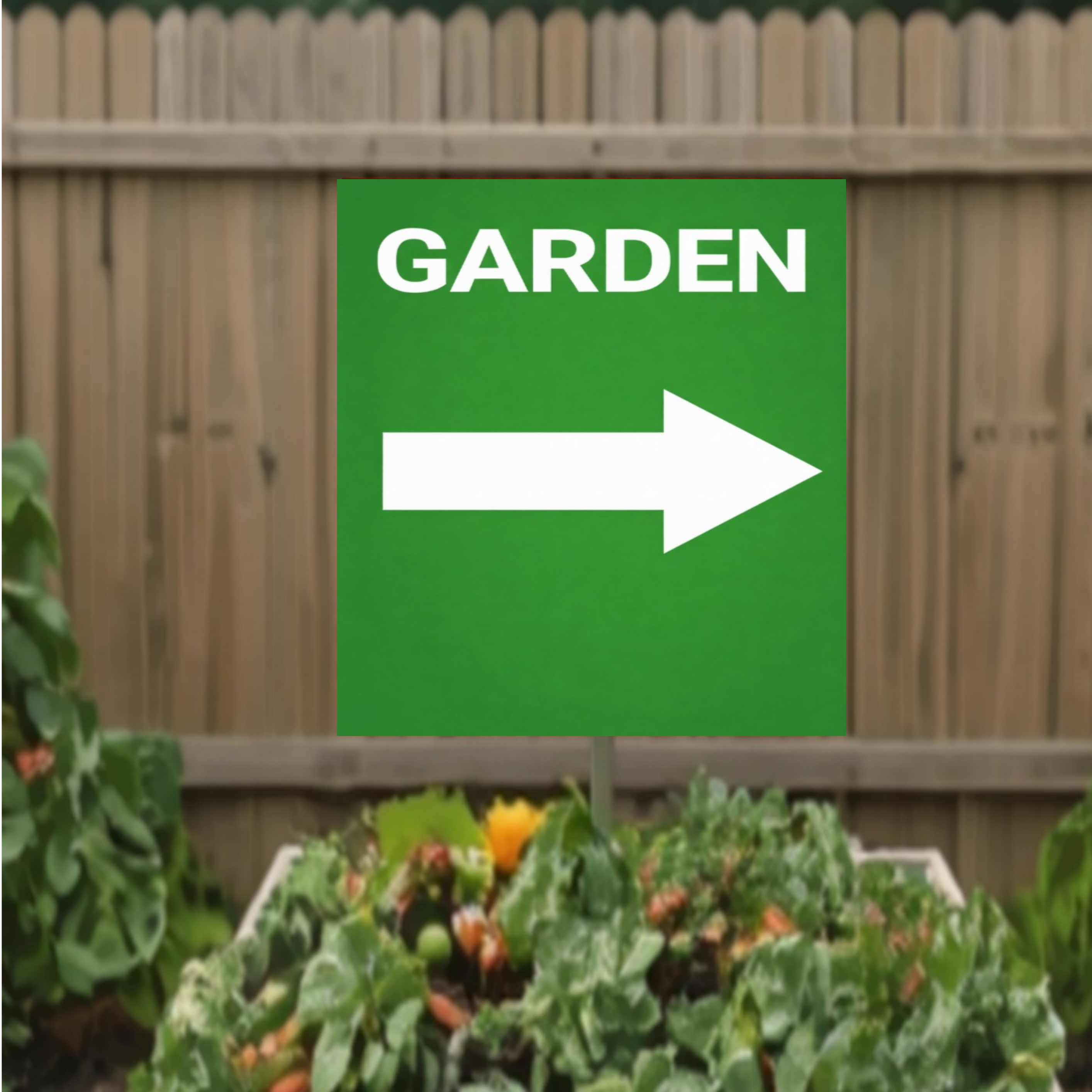 Garden Direction Sign Arrow Yard Sign Outdoor Garden Decor 13x19 Laminated Directional Sign Landscaping Sign