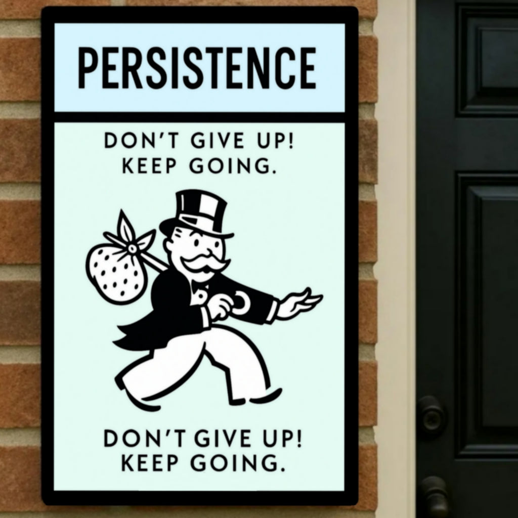 Persistence Motivational Poster – Don’t Give Up Keep Going | Success Mindset Wall Art 13x19in