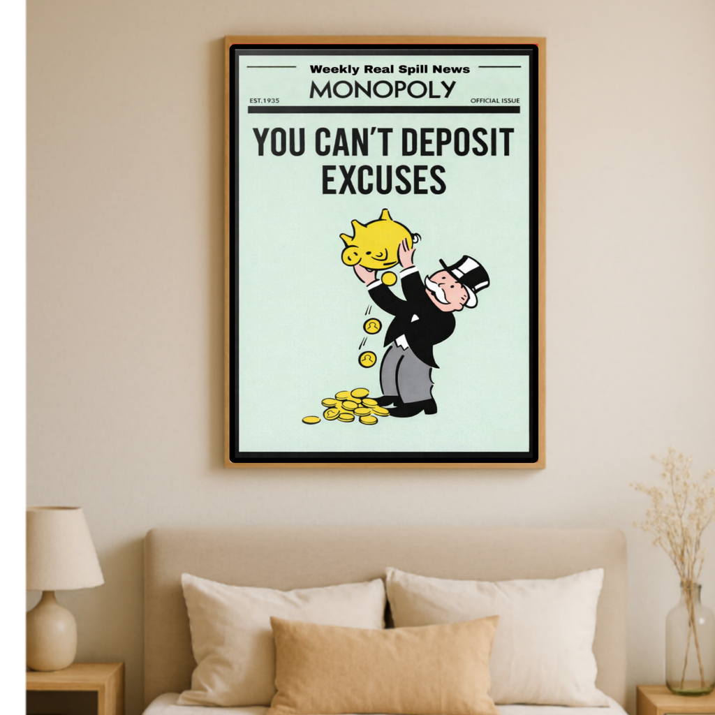 You Can’t Deposit Excuses Motivational Poster – 13x19 Laminated Hustle Wall Art