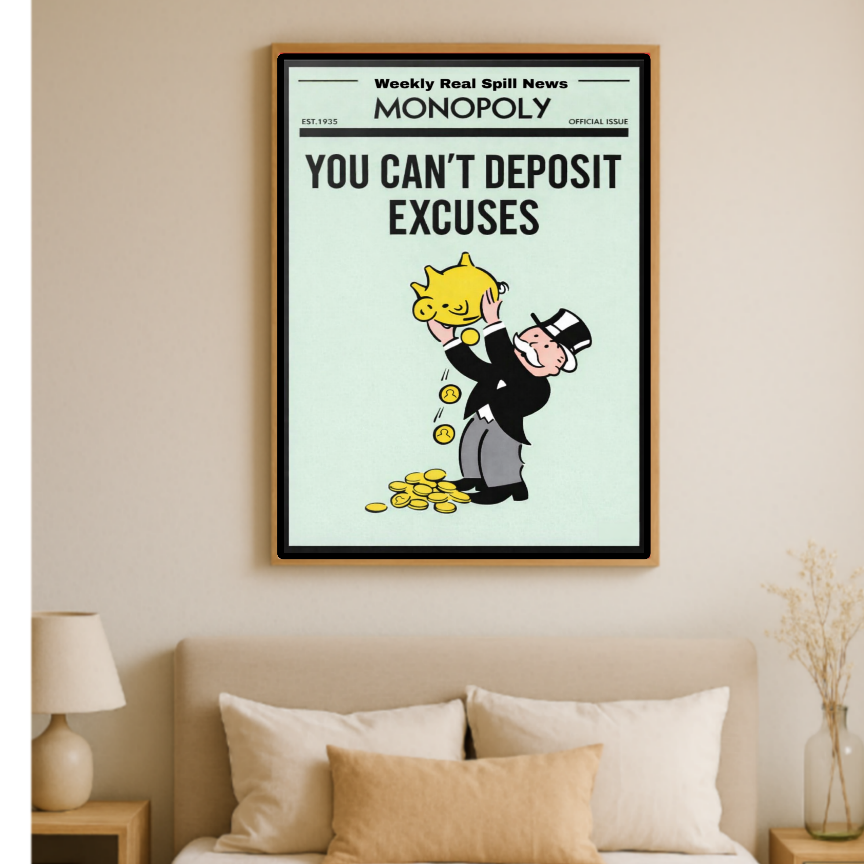 You Can’t Deposit Excuses Motivational Poster – 13x19 Laminated Hustle Wall Art