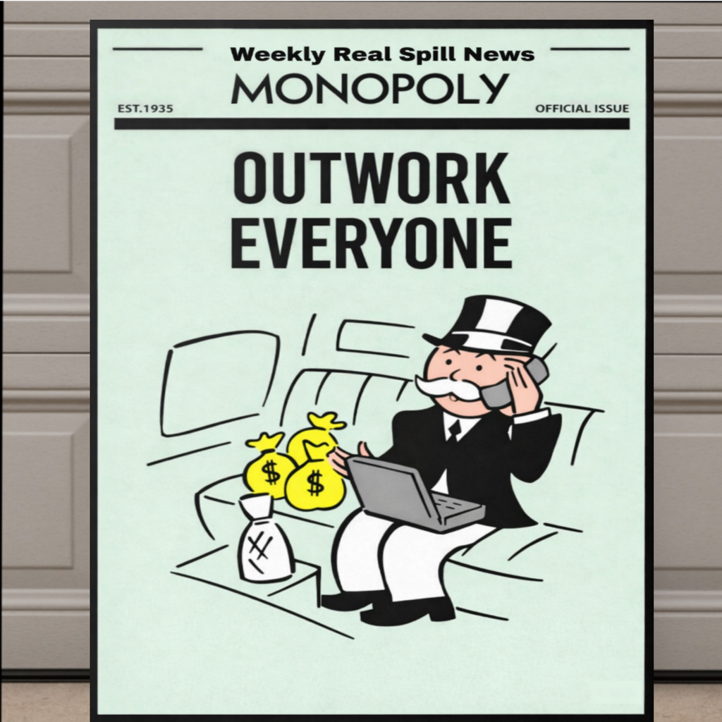 Outwork Everyone Monopoly Style Motivational Poster – 13x19 Laminated Hustle Wall Art