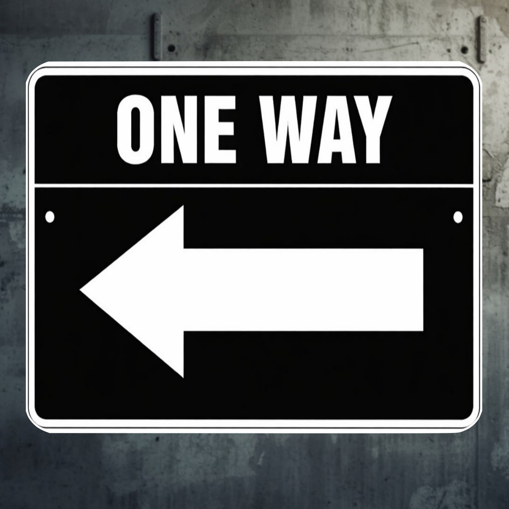 One Way Left Arrow Sign 12x12 – Directional Traffic Sign, Driveway Garage Business Sign, Laminated Aluminum Backing Weather Resistant