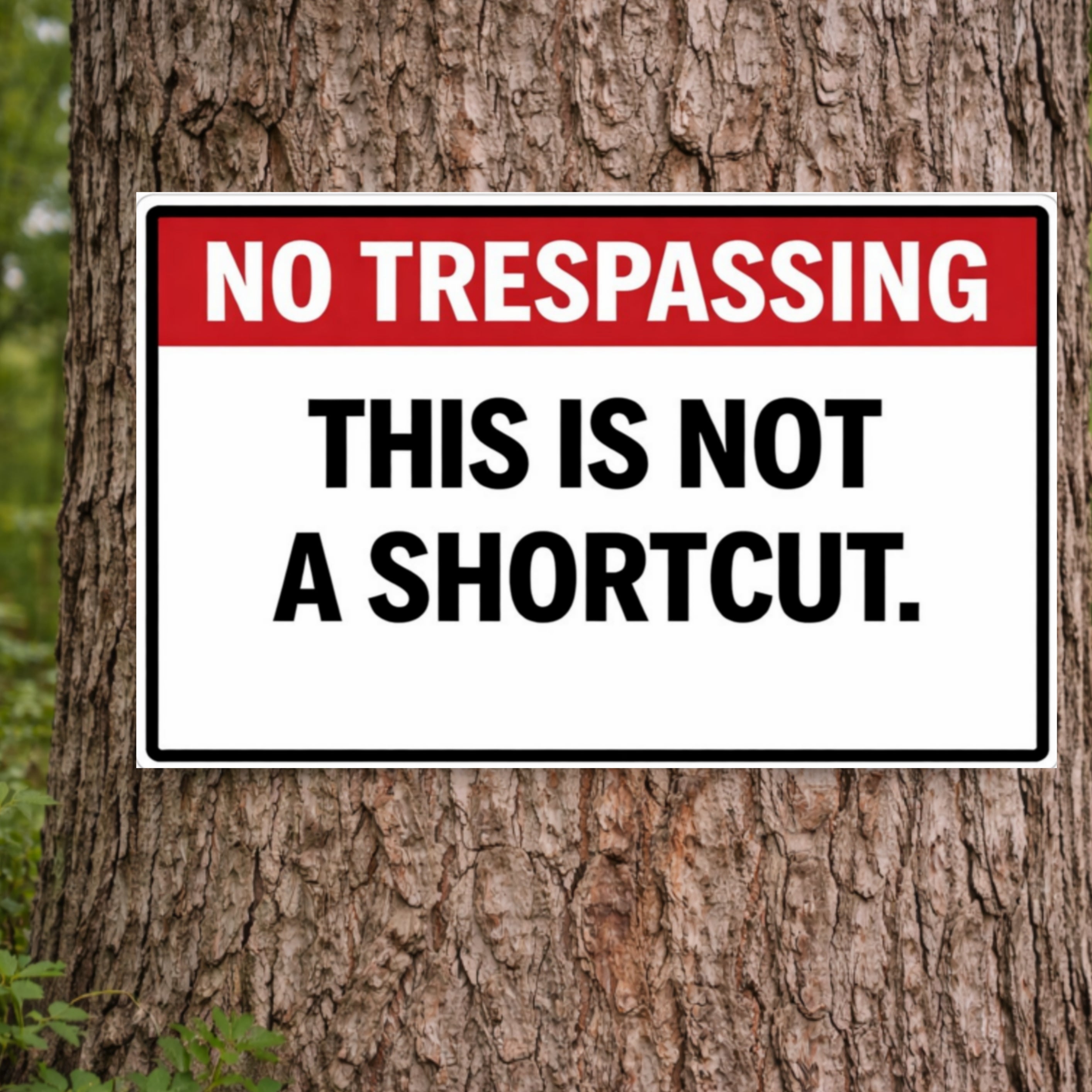 No Trespassing This Is Not A Shortcut Sign 13x19 Laminated Outdoor Warning Sign Private Property Yard Sign Funny Security Sign