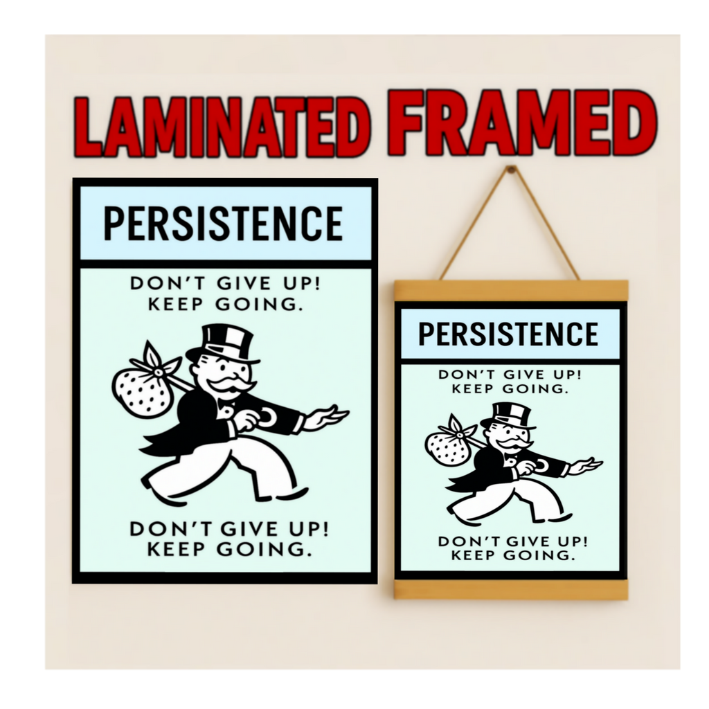 Persistence Motivational Poster – Don’t Give Up Keep Going | Success Mindset Wall Art 13x19in