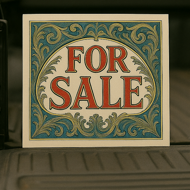 Vintage For Sale Sign – 13x13 Decorative Property Sale Sign | Rustic Real Estate or Yard Display