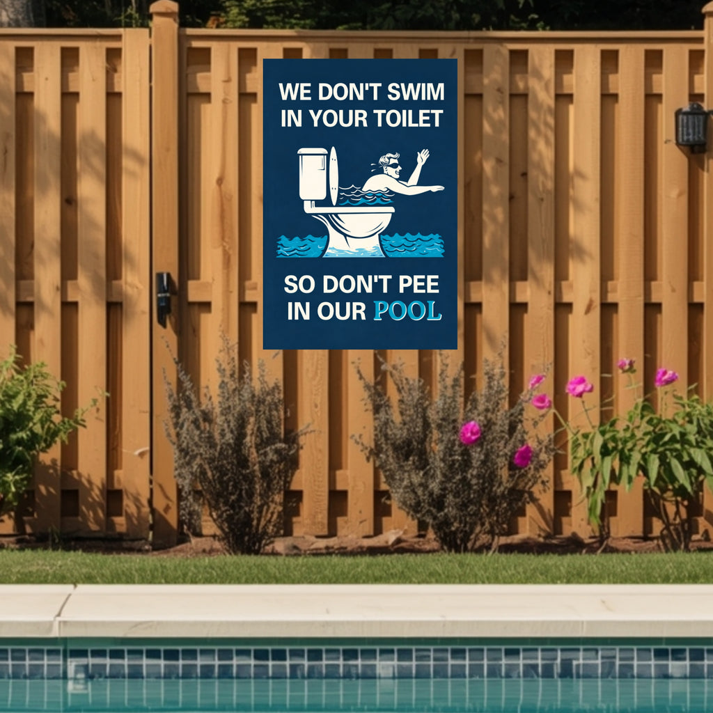 Funny Pool Sign Don’t Pee In Pool Humor Pool Decor 13x19 Laminated Pool Rules Sign Backyard Pool Humor Sign